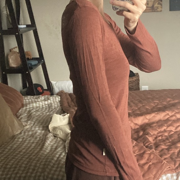 Unaduna / Ziloen long sleeves pointelle wool/silk - henna dune - Picture 7 of 7